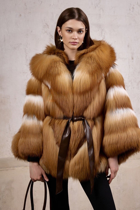 Hooded Fox Fur Cape