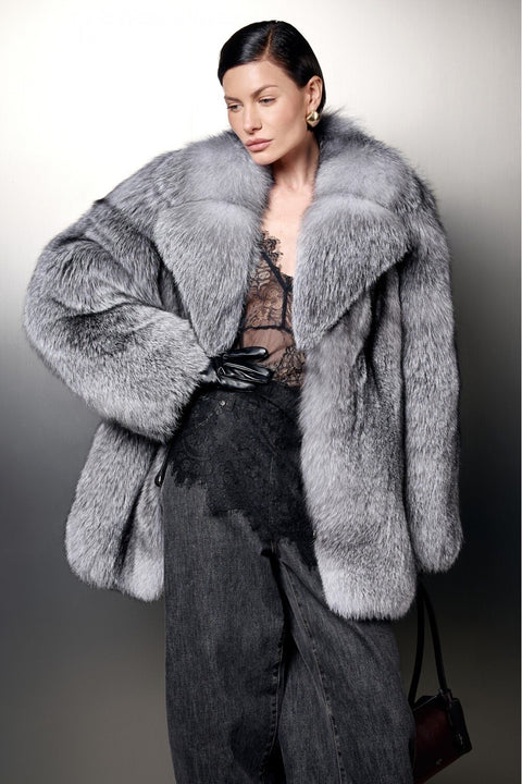Silver Fox Fur Coat