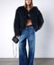 Cropped Black Mongolian Coat