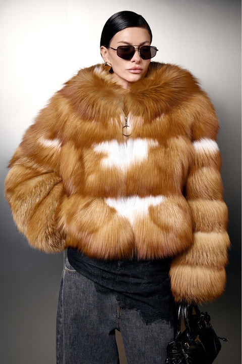 Hooded Fox Fur Coat