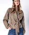 Cropped Truffle Suede Jacket