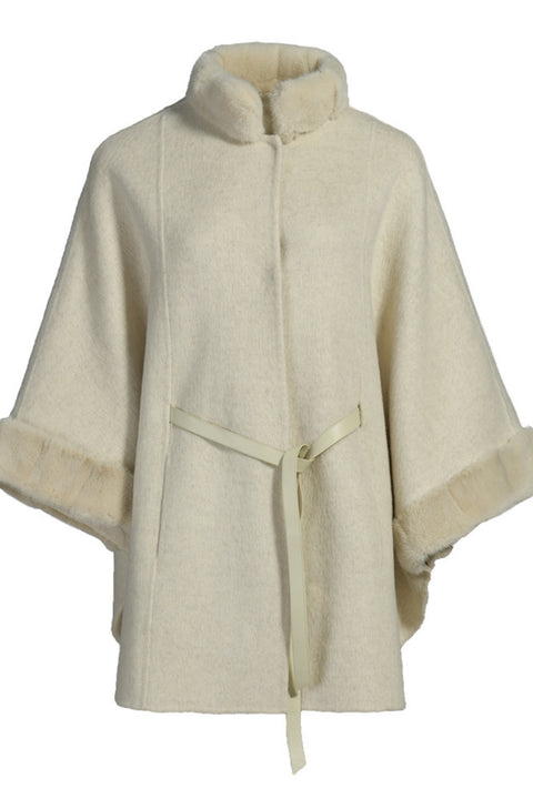 Cashmere Cape with Mink Fur