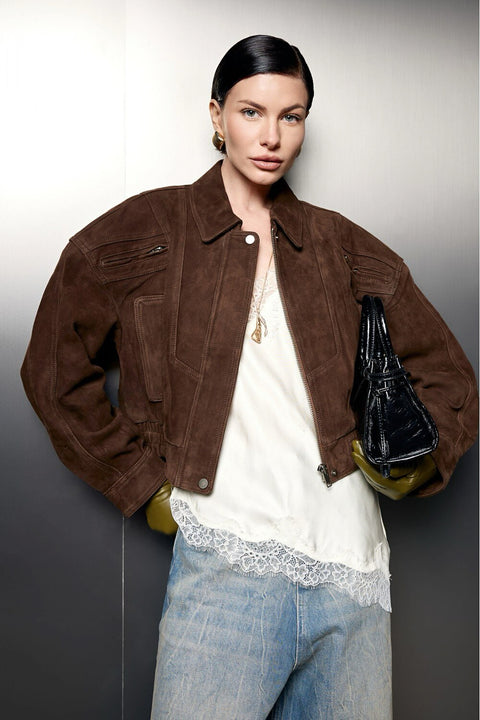 Cropped Suede Jacket