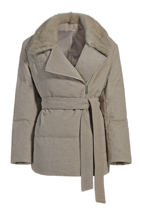 Wool Jacket with Mink