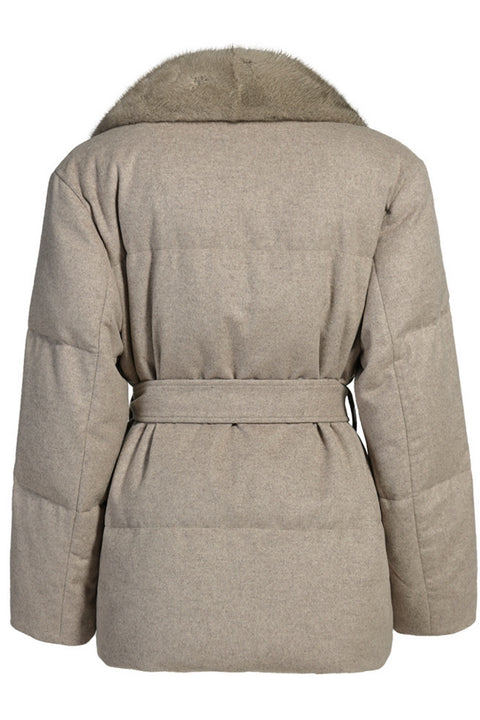 Wool Jacket with Mink