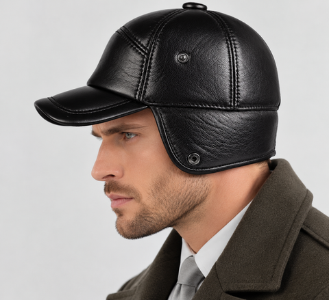 Men Cowhide Leather Hat