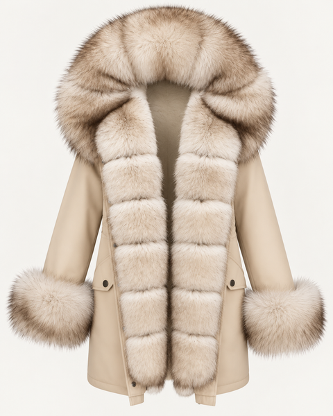 Parka doublée en fourrure de renard