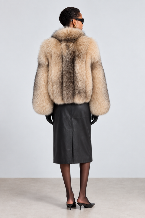 Cropped Fox Fur Coat