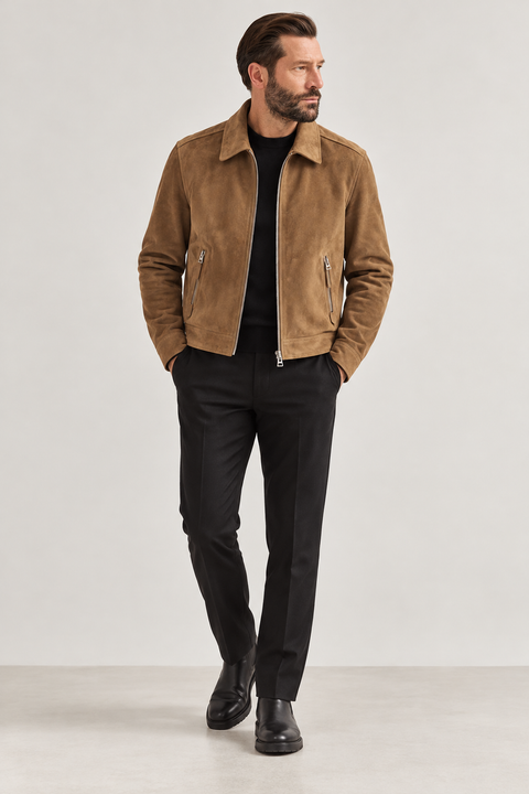 Veste en véritable peau d’agneau