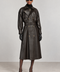 Langer Trenchcoat aus echtem Leder