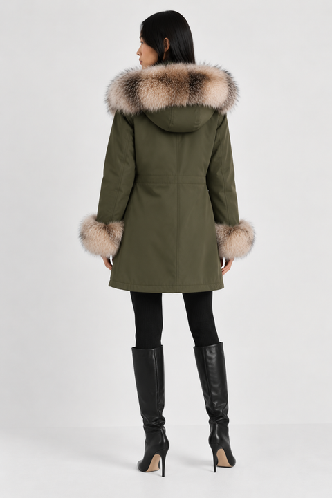 Parka forrada de piel de zorro