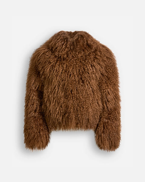 Cappotto corto in pelliccia mongola