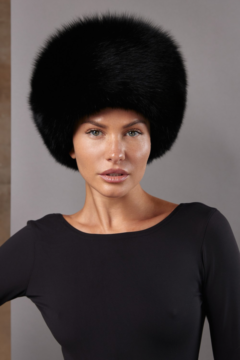 Black Fox Fur Hat