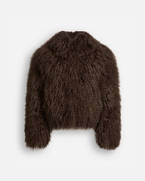 Cappotto corto in pelliccia mongola